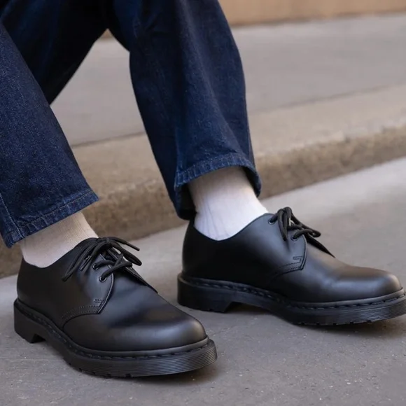 Martens 1461 Mono Smooth Leather Oxford Shoes Size Black Leather